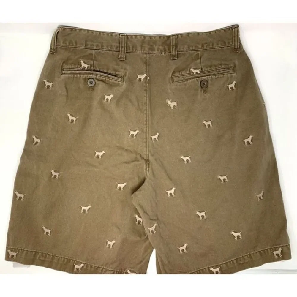 GH Bass & Co Brown Dogs Men's Flat Front Walking Golf Shorts‎ Size 34
